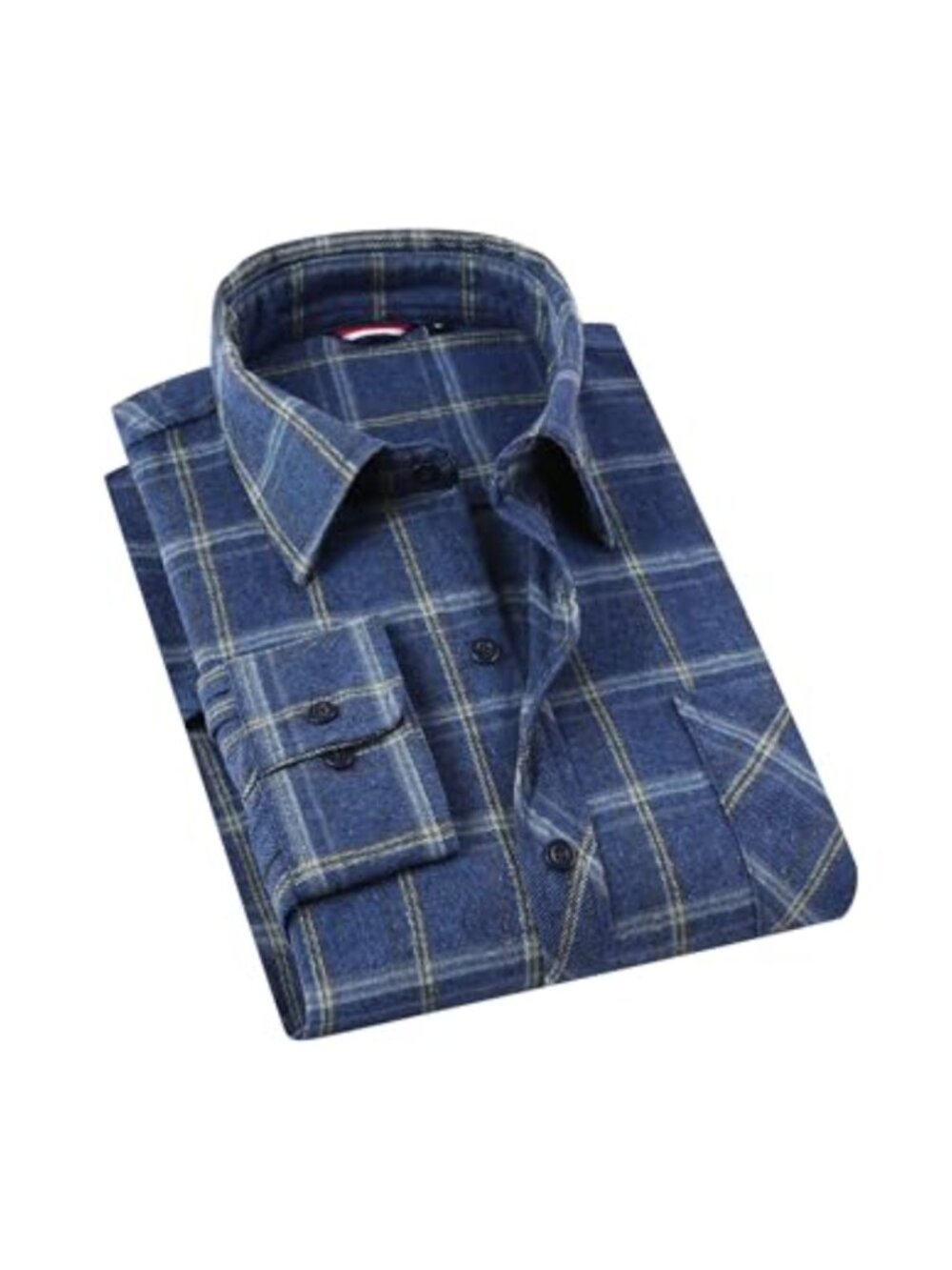 Men's Flannel Button Down Shirt Long Sleeve Plaid Chest Pocket Casual